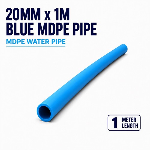 20mm blue mdpe water - 1m,