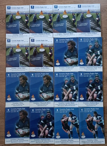 Coventry rugby programmes 2005 - programmes,
