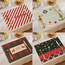 4x Christmas Xmas Linen Table
