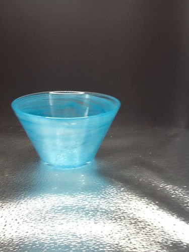 Glass cereal bowl with - bowl, teal