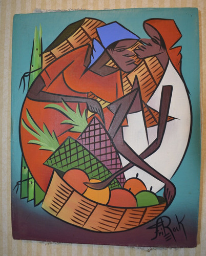 Haitian art fruit market - haitian,