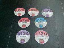 Collection of 7 Old Car Road Tax Discs From 2008 - 2014 Used