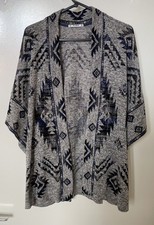 Pull & Bear Aztec Knitted Kimono Cardigan Sz Medium- Open Front Long Retro M