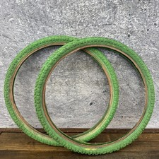 Vintage Shinko GT Green BMX Bike Tires Parts Display Only Dry Rot 20" Freestyle