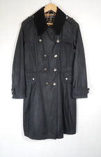 Barbour Regiment Women's Wax Trench Coat Jacket Blue Double Breasted UK 10