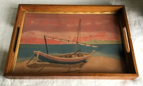 Vintage french wooden serving - french,
