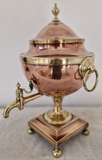 Antique Georgian Victorian Bright Copper Brass Samovar