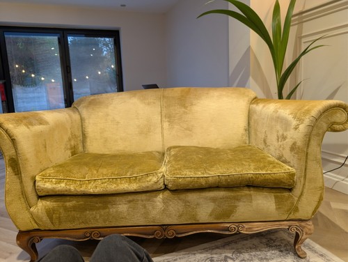 Vintage velvet seater settee - seater,