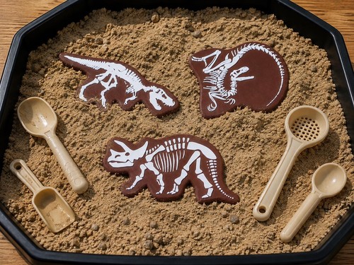 Dinosaur fossil sensory tray - fossil,
