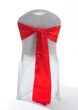 Red Satin Wedding Chair Sashes