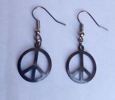 Peace Earrings Black metal