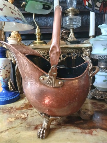Antique brass copper helmet - copper,