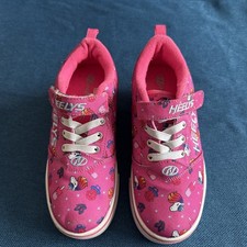 Heelys Girls Size UK 2 Unicorn Pink Design Heely Wheels Trainers VGC