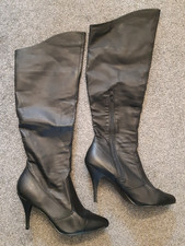 PLEASER Black Leather Over