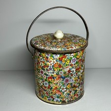Vintage Baret Ware Floral Biscuit Barrel Made in England Retro Display Item