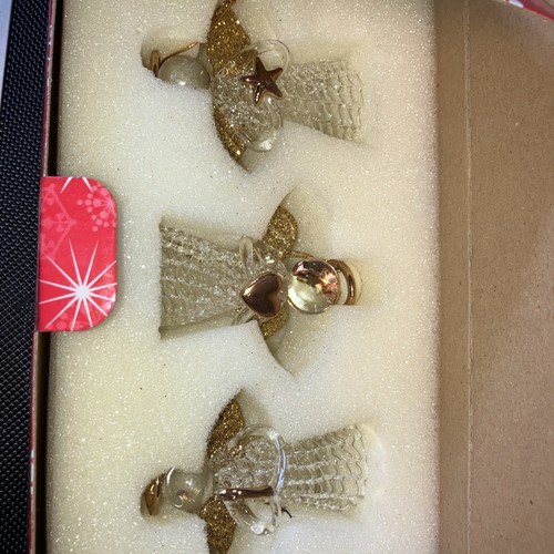 Avon spun glass angels - glass, gold