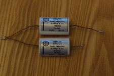 2 X MIFLEX KFPM-01 COPPER FOIL & POLYPROPYLENE 0.047uF 600V dc CAPACITORS