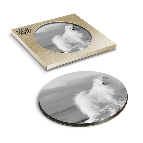 Boxed round coasters bw - boxed,