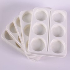 Paint Palette Deep Wells Plastic White Mixing Tray for Kids Art & Painting 6