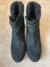 UGG Australia Anais Black Suede Wedge Ankle Boots Size UK 8.5 / EU 41 - VGC