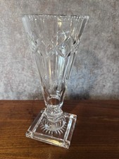 Stuart England 1930’s Art Deco Cut Glass Trumpet Vase
