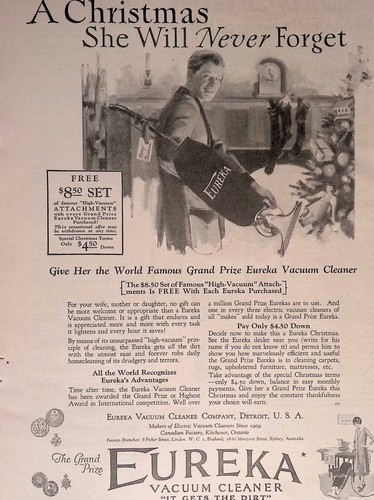 1925 antique print - ad, eureka
