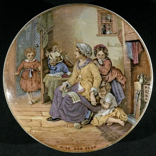 Prattware antique pot lid - pot,