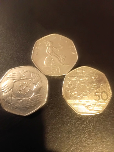 Old large 50p coin set - 3,