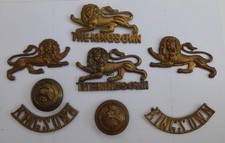 Cap Badges (2) & Collar Badges, Shoulder Titles, Buttons - The King's Own