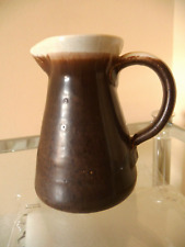 Vintage Handcrafted Youghal Pottery Dark Brown & Cream Ceramic  Jug - Nice Item!
