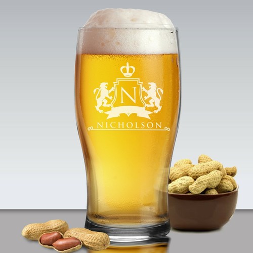 Custom engraved pub beer glass - engraved,