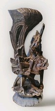 Vishnu riding garuda wooden - vishnu,