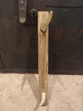 Rustic Deer Antler Coat Hook - Pitch Pine Backboard-Naturally Shed Antler 