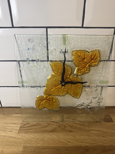 Opal fused glass wall clock - glass,