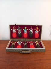 Set of 10 Chinese Opera Mini Masks Ceramic Hand Painted Original Box