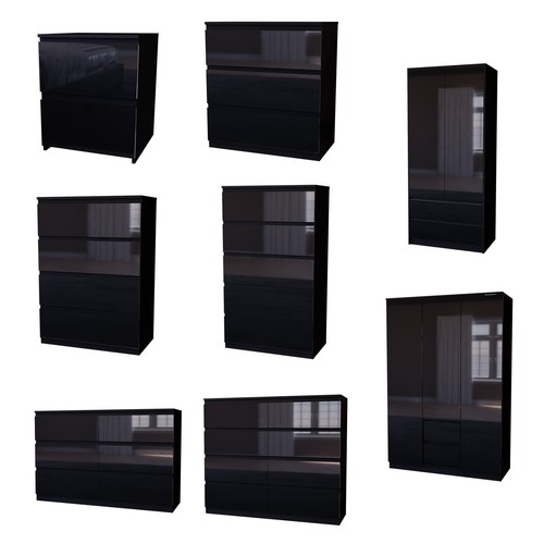 Modern black chest - black, drawers
