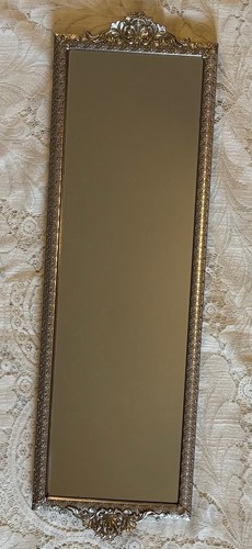Vintage silver filigree mirror - silver,