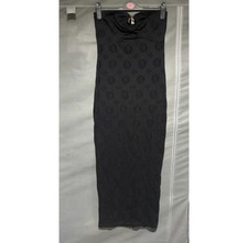 ASOS Black Broderie Anglaise Bandeau Maxi Dress - UK 8 / US 4