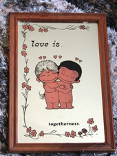 Kim Casali Love Is Togetherness Wooden Frame Vintage Mirror - 13" x 9"
