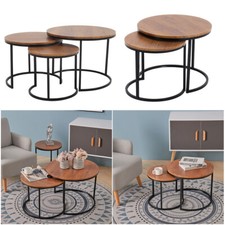 Round Wood Nest of 2/3 Tables