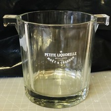 MOËT & CHANDON Ice Bucket Heavy Ribbed Glass Cooler Small Petite Liquorelle