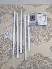 Curtain Poles with White Finials 76 to 157 cm, Frosted White Curtain Pole