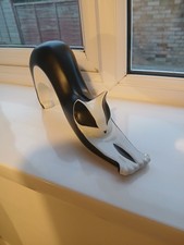 Royal Dux Bohemian Koruka Large Stretching Cat Black