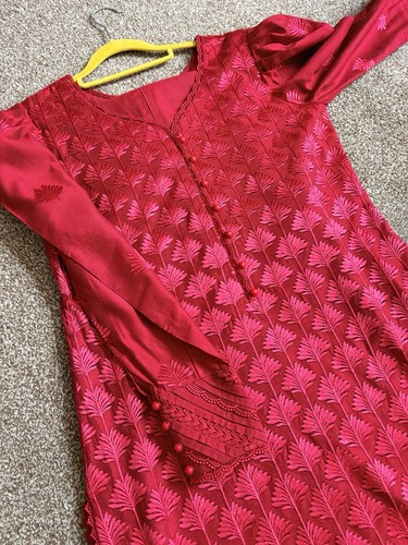 Blood red kameez trousers - kameez,