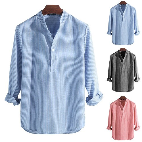 Mens retro collarless grandad - collarless,