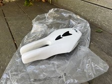 ISM Adamo Triathlon Split Nose Saddle White Leather Titanium Rails