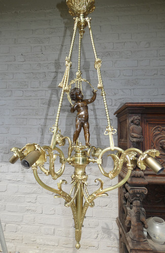 French bronze putti cherub