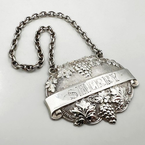 Vintage sherry decanter label - sherry,