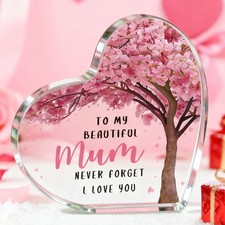 Gift for Mun,Romantic I Love You Acrylic Plaque,Xmas Birthday Present UK