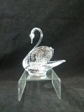 Edinburgh Crystal Hand Blown Glass Swan 12cm long 